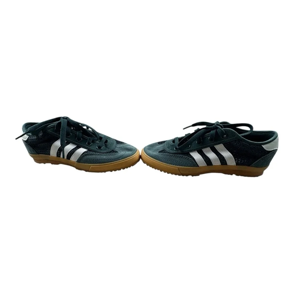 Adidas VL Court Green Mesh Suede Sneakers Women's 6.5‎ Excellent Cond